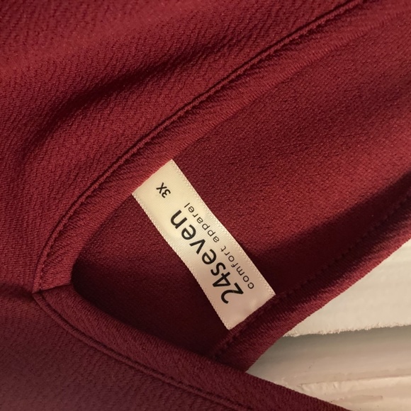 Plus Size Burgundy Dress with High/Low Hem - Picture 2 of 3